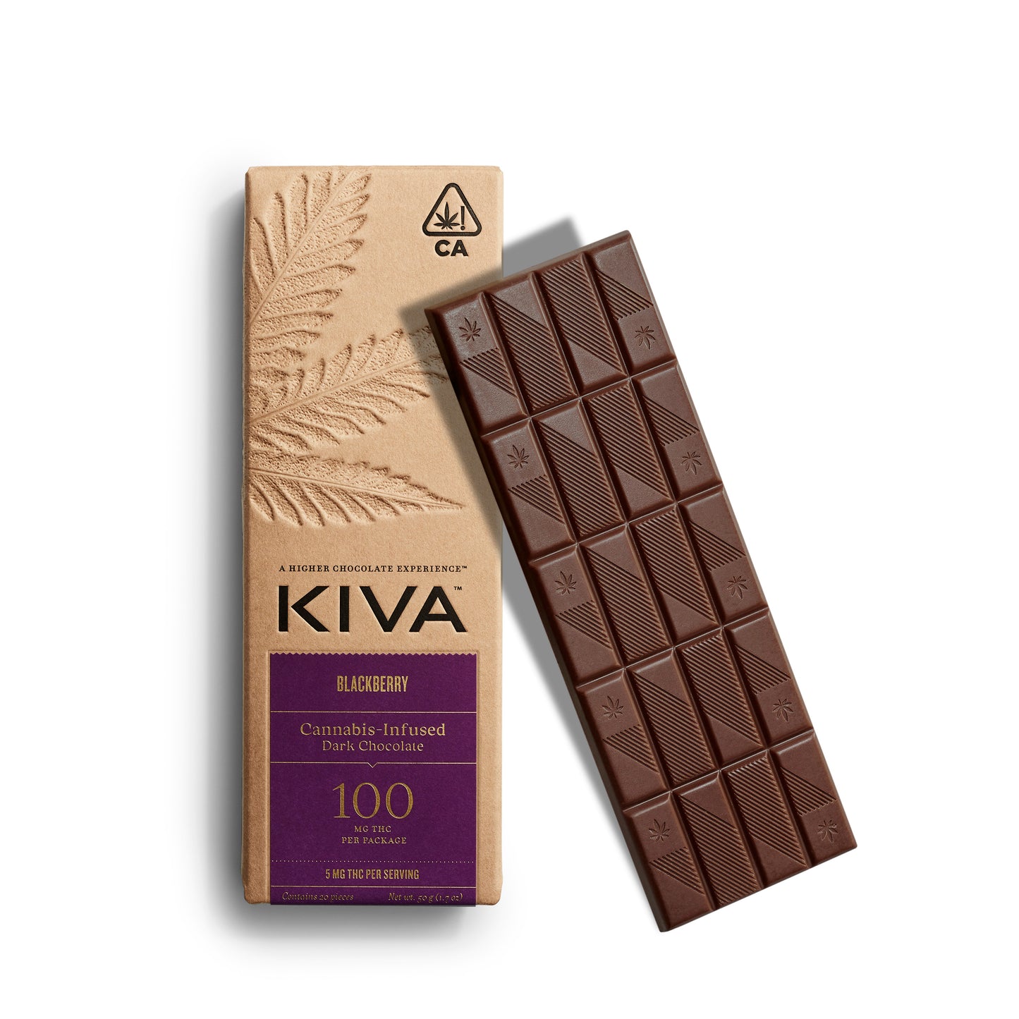 KIVA Chocolate Bar - Dark Chocolate Blackberry